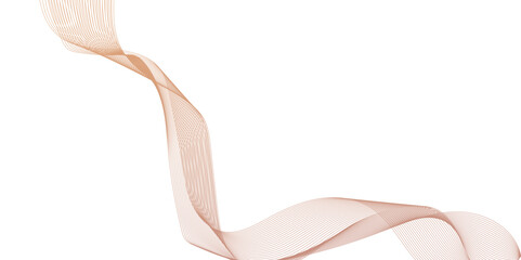 Abstract elegant flowing wave lines in soft warm tones on white background, digital frequency track equalizer, stylized  brown wave line art background, 