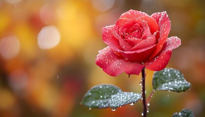 Rose in Autumnal Garden