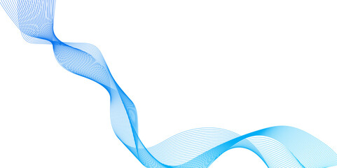 Blue flowing technology wave line art background, abstract digital background blue waves on white background, abstract background for corporate business banner template, wave flowing blue line.