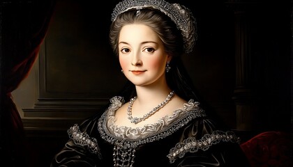 Elegant 18th Century Woman Portrait.