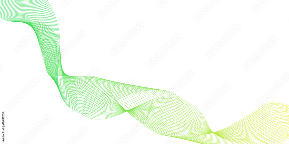 Fototapete Abstract soft green wave line pattern, art teal curve scene soft vector single design, abstract composition in soothing tones, blue wave abstract template Background.