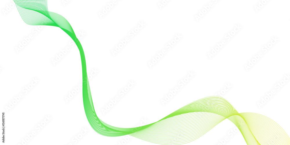 Fototapete abstract soft green wave line pattern, art teal curve scene soft vector single design, abstract comp