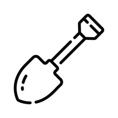 A shovel tool representing camping, digging, and outdoor survival needs.
