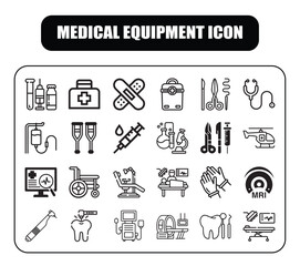 Medical equipment icon. High-quality vector illustration of essential medical equipment, perfect for healthcare and medical design projects.
