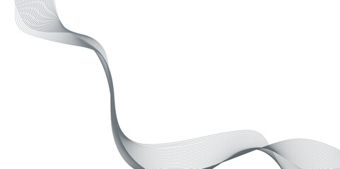 Abstract connecting dots and wave lines on a white background,  element for design wave with lines created using blend tool, illustration of overlapping curved gray lines forming a flowing wave line .