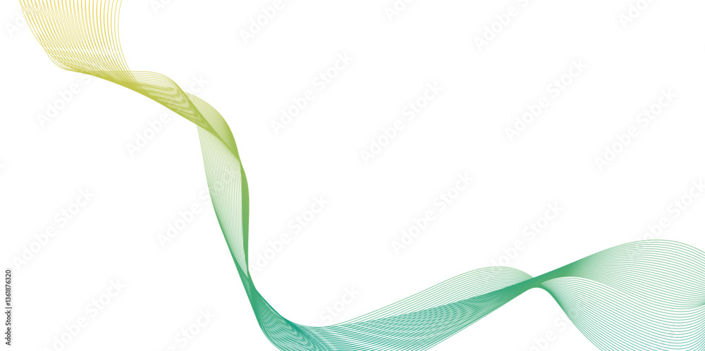 Fototapete abstract soothing flow wave line, abstract background with lines, smooth transparent lines in the form of a wave yellow green design, modern technology concept futuristic background.