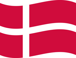 Fototapeta premium Denmark waving flag illustrator of national icon