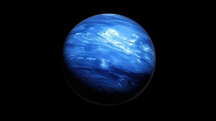 Fototapeta premium Planet Neptune on solid black background