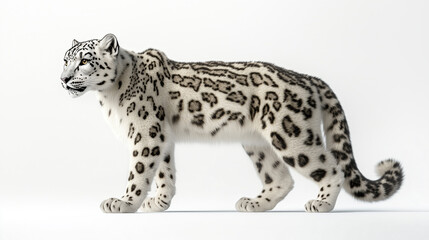 The snow leopard stands in royal dignity, the royal seat of the snow leopard, the king snow leopard on the white peak, the royal snow leopard is resting, the snow king in a royal pose