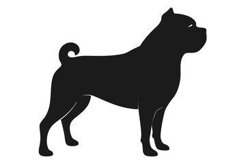 Pug Dog silhouette vector illustration