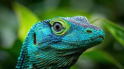 Obraz premium Vibrant lizard portrait, close-up