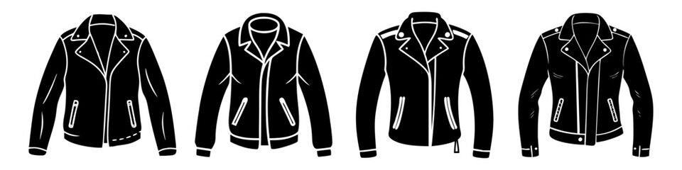 leather jacket icon, leather jacket silhouette vector illustration-simple silhouette illustration of leather jacket, perfect for leather jacket logos and icons