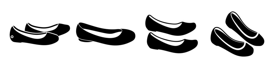 ballet flats icon, ballet flats silhouette vector illustration-simple silhouette illustration of ballet flats, perfect for ballet flats logos and icons