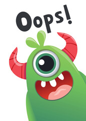 Cute monster character. Vector illustration.