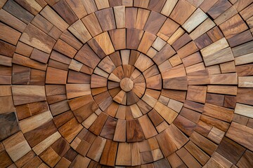 Naklejka premium Wood Panel Circle Design