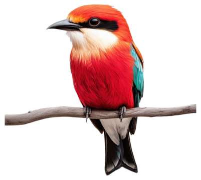 PNG Colorful bird perched on a branch