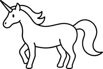 magical unicorn line art vector outline 