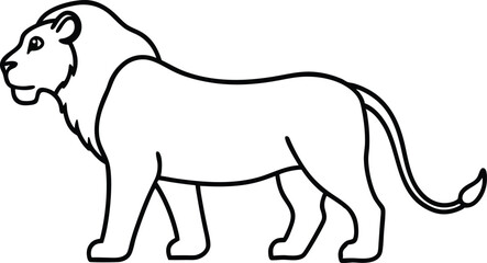 lion king of the jungle line art vector icon