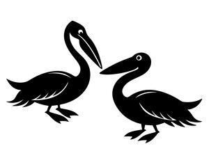Pelican  silhouette vector illustration