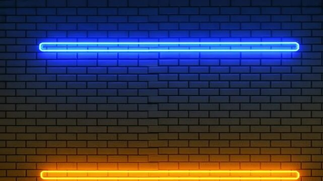 Abstract Neon Lights on Brick Wall Background