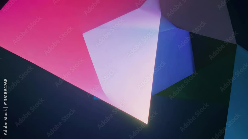 Aufkleber A triangle is shown in a black background. The triangle is blue and red. The triangle is in the middle of the image