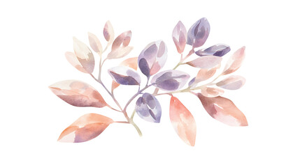 Fototapeta premium A watercolor painting of a flower with purple and pink leaves