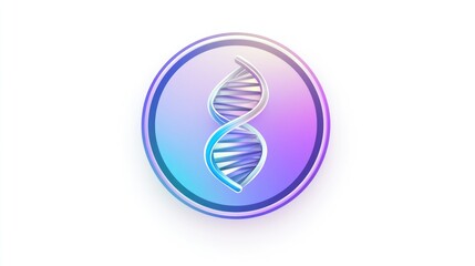 DNA double helix, circular graphic, medical illustration