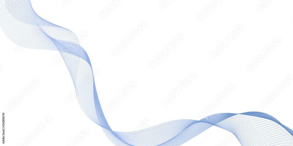 Poster abstract vector background with blue wavy lines, modern and curved seamless wavy flowing wave lines 