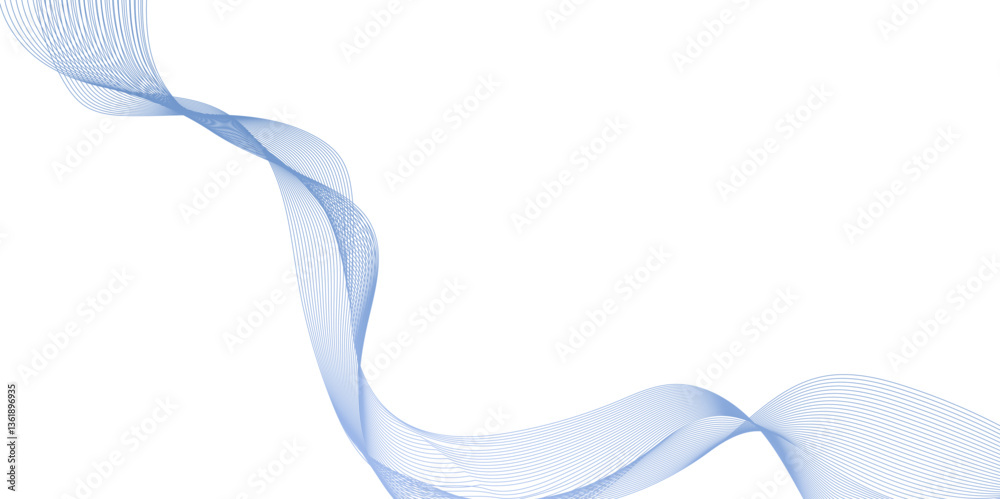 Poster abstract vector background with blue wavy lines, modern and curved seamless wavy flowing wave lines 