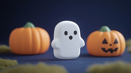 Ghost Halloween Pumpkins Night