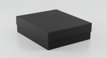 Empty black gift box mockup.