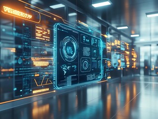 Advanced technology infrastructure visualization in a server room setting