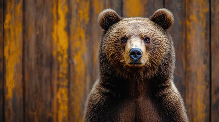 Obraz premium bear on a wooden background