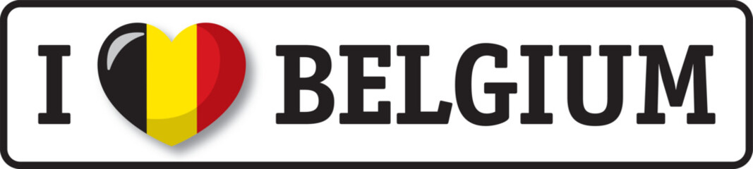 Fototapeta premium Heart with Belgium flag colors expressing love for Belgium