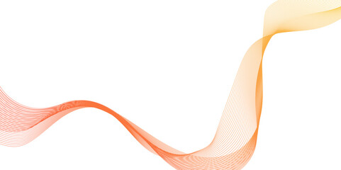 Abstract orange gold lines flowing across a white background in a smooth, wave like design, abstract with dynamic orange waves lines and particles, futuristic technology.