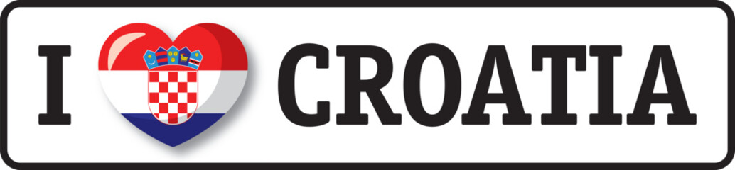 I love Croatia, heart shaped Croatian flag showing patriotism