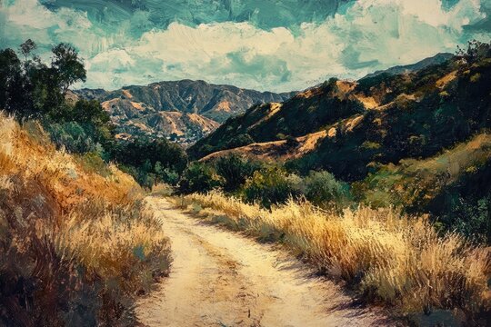 Topanga Mountains: Scenic Trail for Hiking and Walking in California Nature