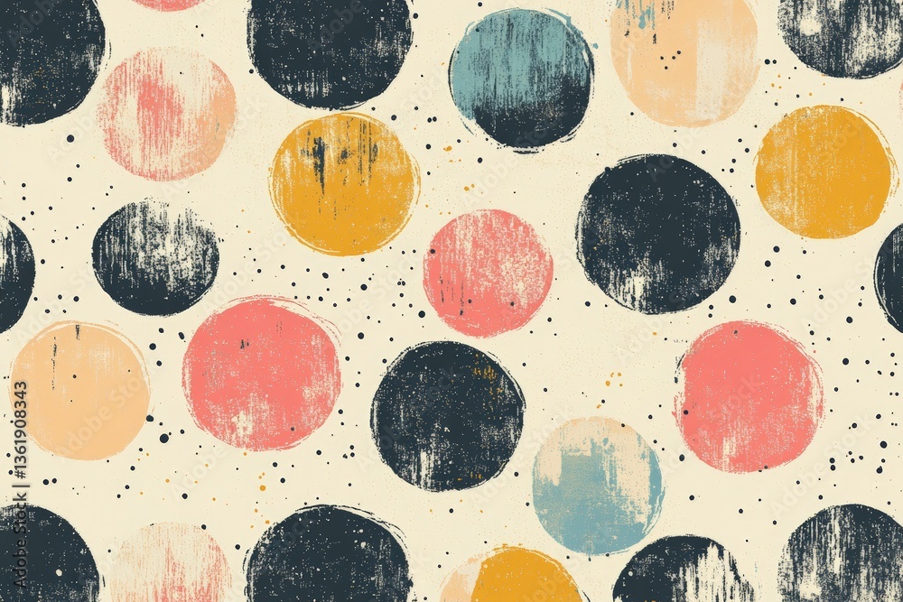 Aufkleber Colorful abstract pattern with circles in various hues on a light background