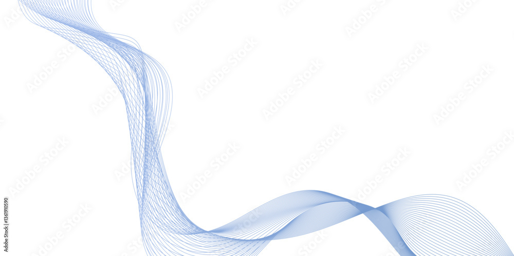 Canvas Prints abstract vector blue wave lines on white background, futuristic technology and sound wave pattern, c