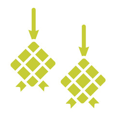 Ketupat Vector Icon Design Illustration