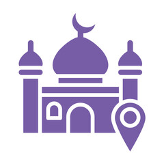 Mosque location Vector Icon Design Illustration