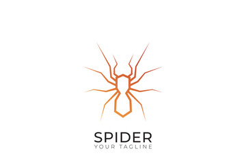 abstract spider logo silhouette design, simple spider logo