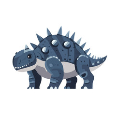 2D flat vector illustration Ankylosaurus Armored Dinosaur icon isolated on a white background.

