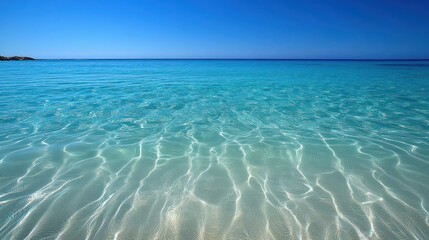 Clear turquoise ocean water, sunlit shallows