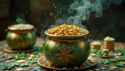 Pot d'or et chance du leprechaun, une tradition irlandaise pour la Saint-Patrick