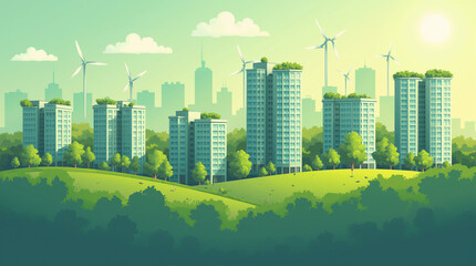 Sustainable Green Buildings, Green Business Concepts, 2050 Sustainability Goals, Building Planning and Ecology