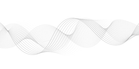 Abstract wave blend lines on transparent background. Design for banner, wallpaper, background and many more. Undulate Grey Wave Swirl, frequency sound wave, twisted curve lines with blend effect.	
