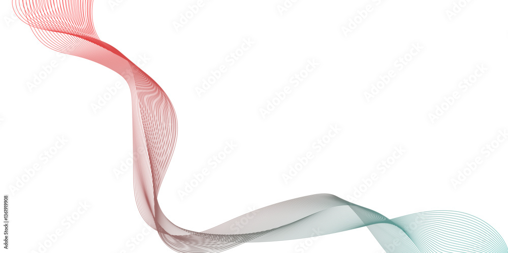Wall mural abstract multicolor gradient wave lines vector, illustration of abstract red gradient white backgrou