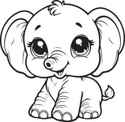 elephant line art vector