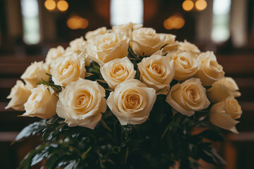 Obraz premium Peaceful Memorial Roses Bouquet